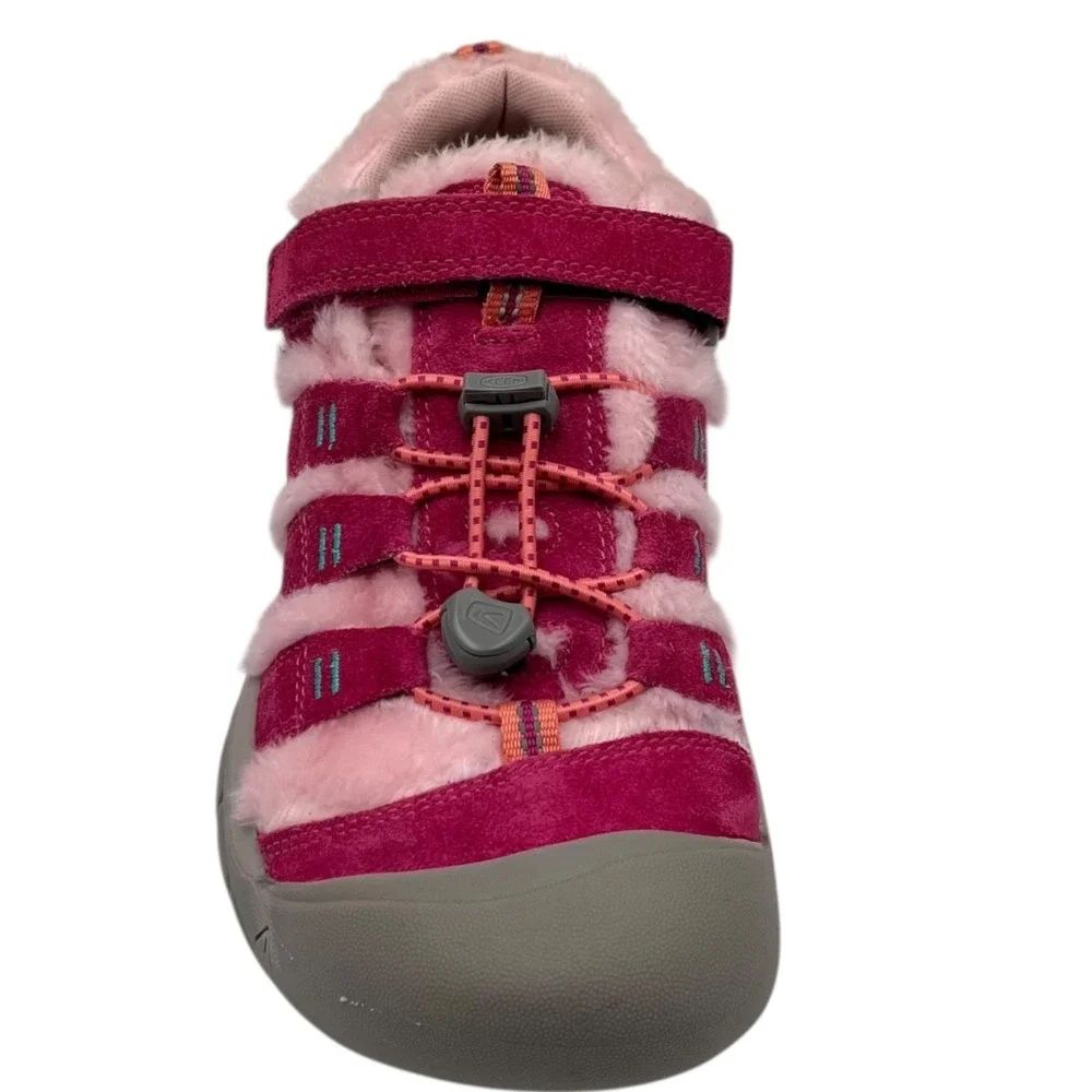 KEEN Newport Youth Girls Faux Fur Leather Outdoor Shoe Size 5 Fruit Dove Fuchsia